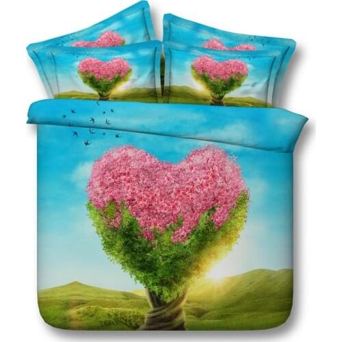 Love Bedding set 3D Heart duvet cover bed in a bag sheets spread bedspread quilt linen California King size Queen full twin 4pcs