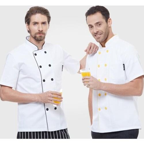 2016 NEW White Short Sleeve Hotel Best Executive Chef Coats Ladies High Quality Custom Master Chef Uniforms Jacket Free Shipping