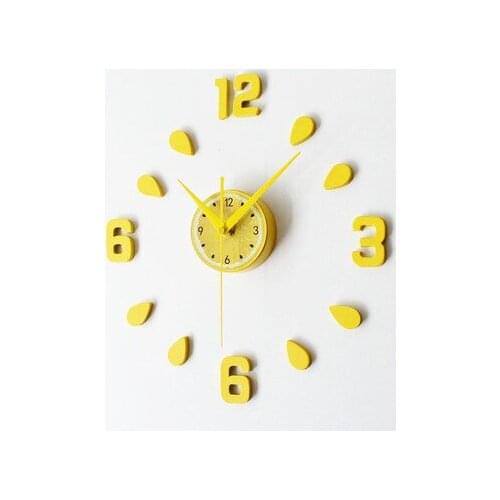 New Arrival Lemon Design sticker EVA 30CM-60CM kitchen wall clock colour large decorative 3d diy wall clock big