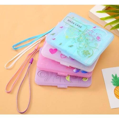 Disposable Mask Container New Cartoon Transparent Mask Storage Box Save Masks Box Protects The Mask From Dust and Moisture