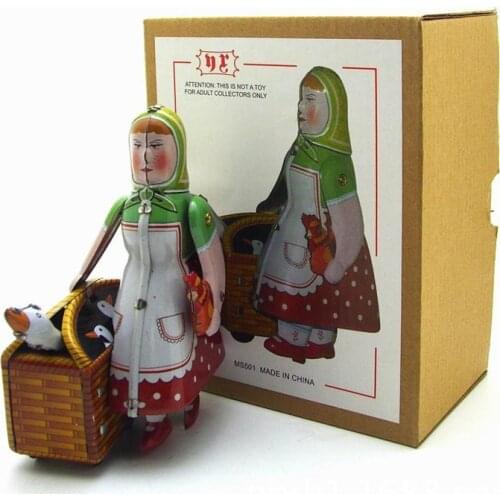 Antique Style Tin toys Robots wind up toys for adult children home decor metal craft iron farmyarn woman robot