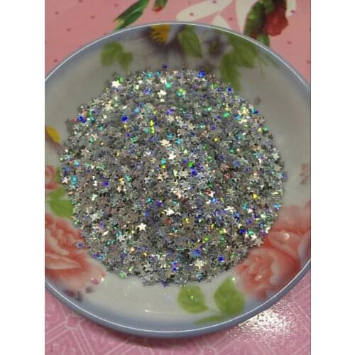 30g/lot 3mm Star Sequins Nail Art Flat Loose Sequins Paillettes Wedding Craft Kids DIY Accessories Silver Laser Confetti