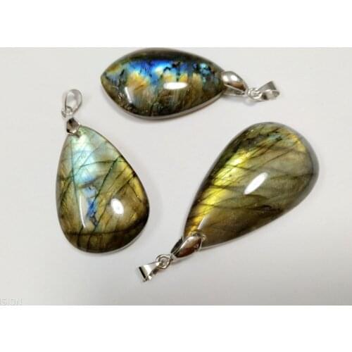 Natural Stone Labradorite drop pendnat Semi Precious Stone Irregular bead Pendant,Mixed shape 3pcs/lot 30mm+ length