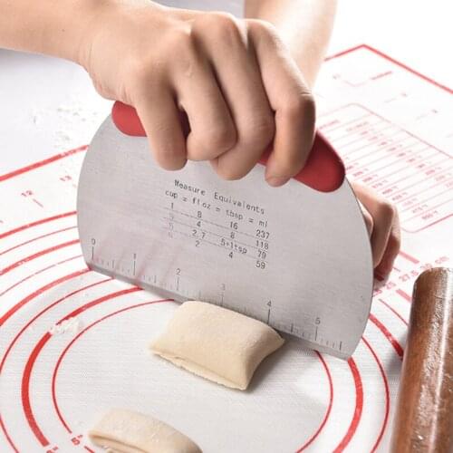304 Stainless Steel Semi-Circular With Scale Noodle Cutter Flour Scraper Kitchen Pastry Baking Creative Tool Accessories Helper