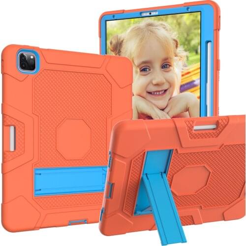 Heavy Armor Shochproof Kids Silicone Stand Cover case for iPad Pro 12.9 2018 2020 A2233 A1895 Tablet Funda Capa With Pen Slot