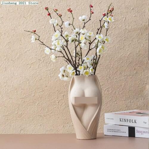 Nordic modern Ceramic Flower Vases Human Body Crafts Living Room Decorations Home Decore Accessories Interior Holiday ornaments