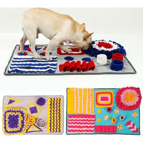 Pet Dog Snuffle Mat Pet Sniffing Training Blanket Detachable Fleece Pads Dog Mat Relieve Stress Nosework Puzzle Toy Leak Food