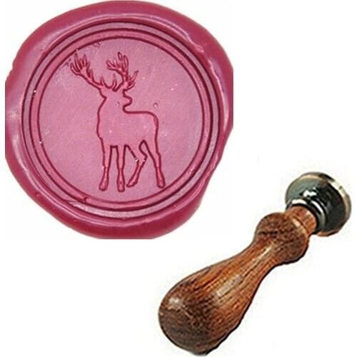 Vintage Deer Custom Picture Logo Wedding Invitation Wax Seal Sealing Stamp Sticks Spoon Gift Box Set Kit