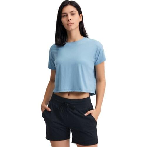 Women Summer New Short Sleevele Yoga Shirts Lightweight Breathable Running Training Crop Tops Sweat-Wicking Gym Sports T Shirts