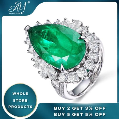 Anillos Yuzuk Green Pearl Emerald Gemstone Rings For Women Engagement Wedding Promise Ring 925 Sterling Silver Party Open Size