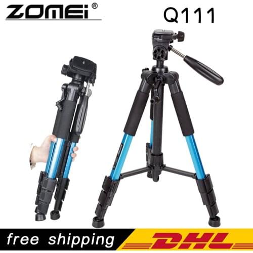 ZOMEI Q111 Professional Portable Travel Aluminum Camera Tripod&Pan Head for SLR DSLR Digital Camera Three color