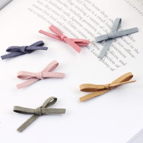 10pcs Korean Hair Clip Jewelry Material Handmade Suede Bows Clips Hairpin Girls Hair Bows Boutique Headband Accessories