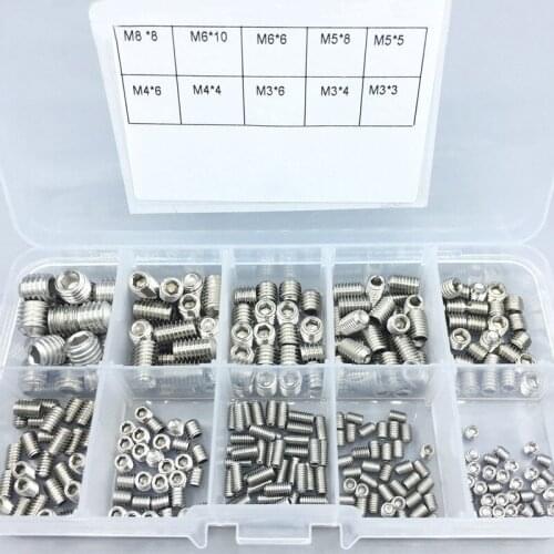 100PCS M3 M4 M5 M6 M8 Allen Head Hex Socket Set Screw Carpenters Small Screw Furniture Wooden Box Hardware Accessories