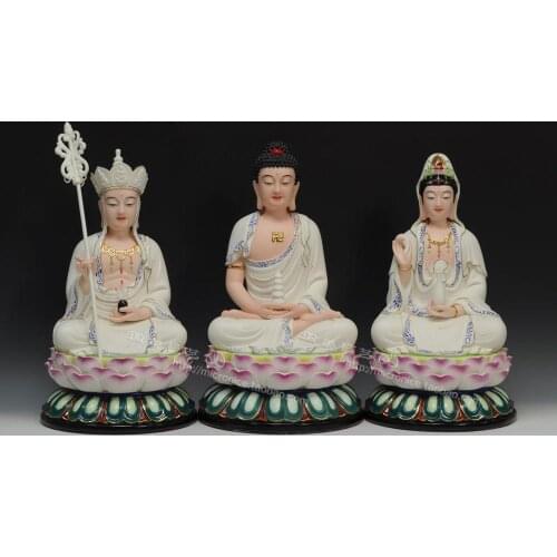 13 inch 16 inch full of blue and white painting lotus like Dehua ceramic Buddha Sam Po handicrafts
