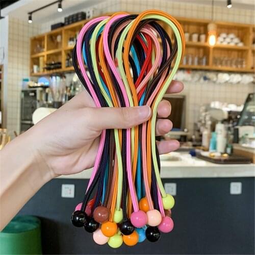 2pcs/lot Ethnic hair ring new color long rubber band with beaded hair rope womens new head rope childrens hair accessories