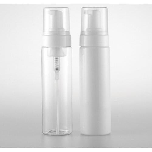 20pcs/lot 200ml Clear White Liquid Soap Foam Bottle Foaming Dispenser Pump Container Facial Cleanser Wash Cream DIY Makeup