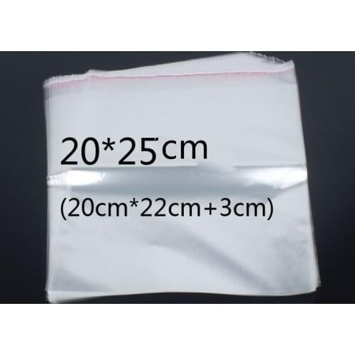 20x25cm 100pcs Transparent Self Adhesive Seal OPP Plastic Cellophane Packing Bags Gifts & Pouch Jewelry Packaging Bag