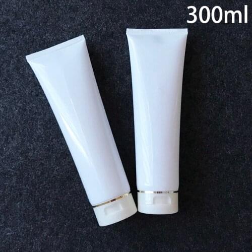 300g White Plastic Cream Soft Bottle 300ml Facial Cleanser Lotion Tube Shampoo Squeeze Container Hotel Supply Free Shipping
