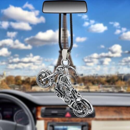 Cars Accessories Car Pendant Car Pendant Interior Rearview Mirror Skull Motorcycle Decoration Hanging Auto Decor Gifts