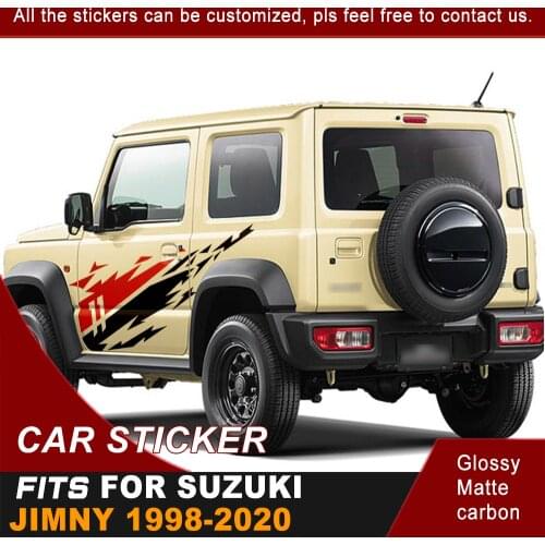Car Stickers Side Body Cube Stripe Graphic Vinyls Car Accessories Decals Customized Fit For SUZUKI JIMNY 1998-2019
