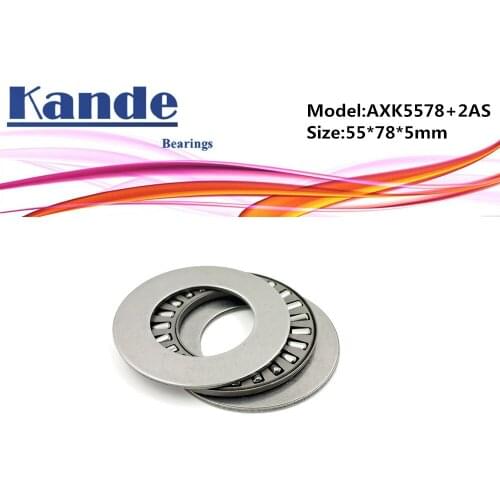 AXK5578 + 2AS 1PC Thrust Needle Roller Bearing With Two AS5578 Washers 55*78*5 mm Plane Thrust Needle Roller Bearing
