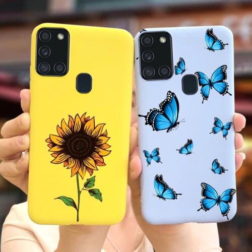 For Samsung Galaxy A21s Case Cute Flower Silicone Soft Phone Cover Case For Samsung A21s SM-A217F A 21 s Full Coque 6.5'' Fundas