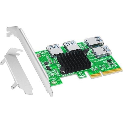 PCI-E to PCI-E Adapter One for Four PCI-E X4 Graphics Interface to 4XUSB Interface Expansion Card for BTC Mining