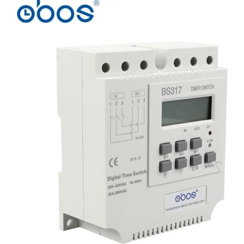 Beautiful shape 3 phase 380V microcomputer time switch electronic timers with 16 times on/off per day time set ragne 1min-168H