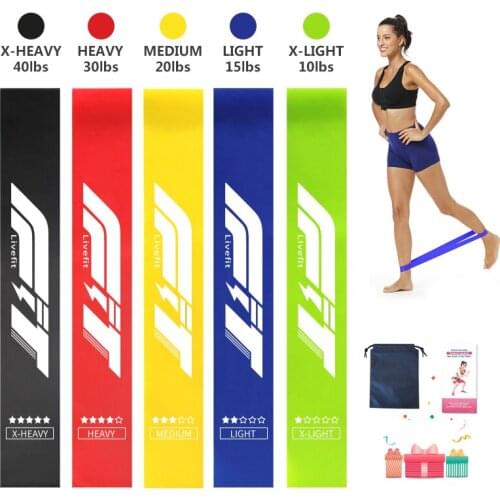 Resistance Bands, Skin-Friendly Exercise Loop Bands with 5 Resistance Levels Workout Bands for Yoga, Carry Bag Included