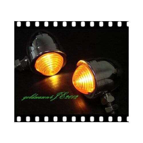 Chrome Amber TURN SIGNAL Bullet LIGHT for Yamaha VStar XVS XV 6501100 1300