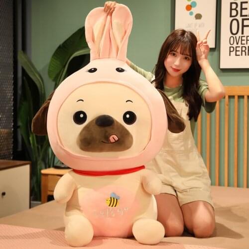 30-75cm Hot Cartoon Dog Stuffed Animals Plush Toys Kawaii Soft Puppy Doll Dress Up Rabbit Toy Kids Plushie Doll Girls Gift