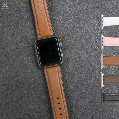 Lebanda leather strap for Apple Watch series 6 SE 5 4 3 2 1 Suitable leather back comfortable feel soft touch for iWatch 40 44mm
