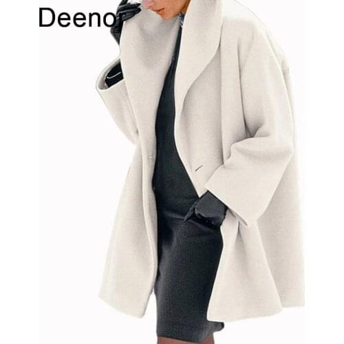 Deenor Autumn Winter Double-sided Warm Woolen Jacket 2021 Fashion Multicolor Round Neck Loose Hooded Long Coat Jacket