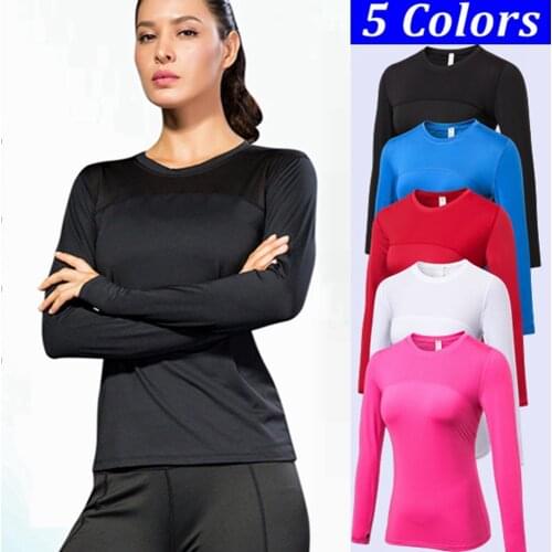 Summer Women Running Tops T-shirt Slimming Gym Compression Tights Sport Top Fitness Long Sleeve Yoga Shirts Plus Size