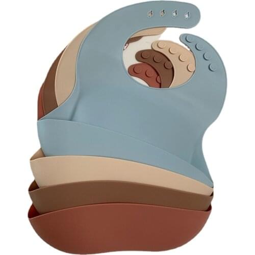 Fashionable silicon Baby Bib Waterproof Infant Bibs Newborn Feeding Cloth Toddle Boys Girls Adjustable Different Styles of Bibs