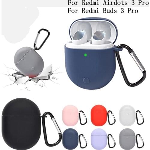 Soft Silicone Cases For Xiaomi Redmi Buds 3 Pro Earphone Protective Cover for Redmi AirDots 3 Pro Charging Box Bags With Hook