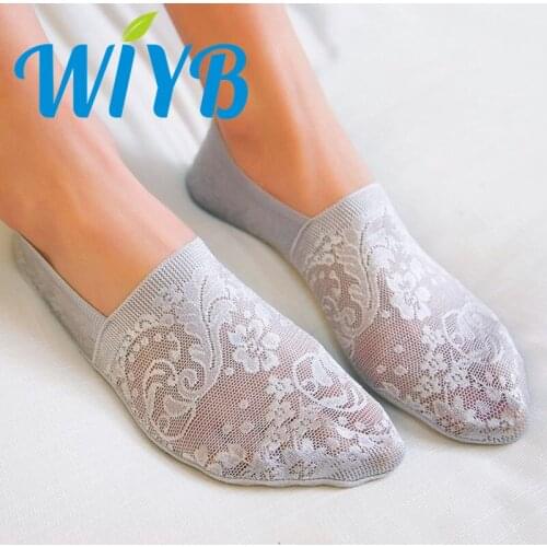 10 Pairs New Fashion Women Girl Summer Socks Style Lace Flower Short Sock Antiskid Invisible Ankle Socks Female Boat Socks