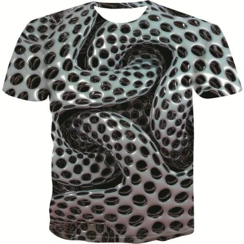 New geometric graphic fashion T-shirt mens casual shirt Summer clothing short-sleeved tops Street fashion trend youth t-shirt