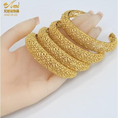 Luxury Stainless Steel Bracelet For Women 24K Gold Jewelry Indian Bangles African Bridal Accessories Moroccan Ethiopian Gifts