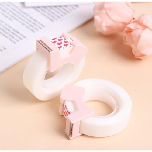 Random Clear Adhesive Tape with Tape Cutting Tool Writable Invisible Correction Tape School Stationery Protable Tape Dispenser