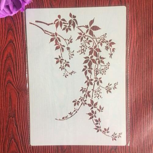 A4 29 * 21cm Leaves DIY Stencils Wall Painting Scrapbook Coloring Embossing Album Decorative Paper Card Template cake
