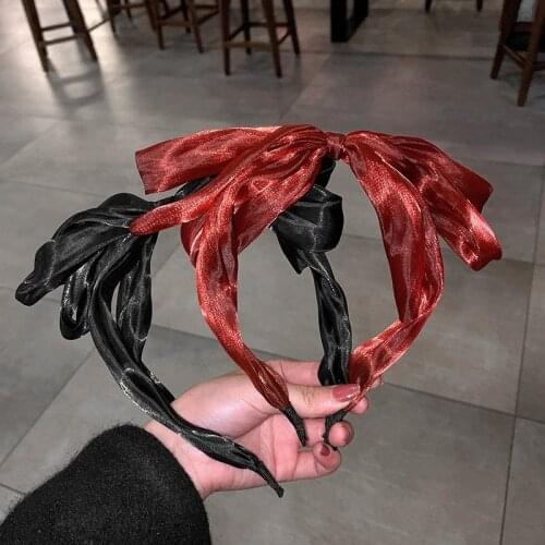 U-Magical Korean Fashion Turban Top Knotted Elastic Bowknot Hairband Hair Accessories for Women Head Band Hair Band Jewellery