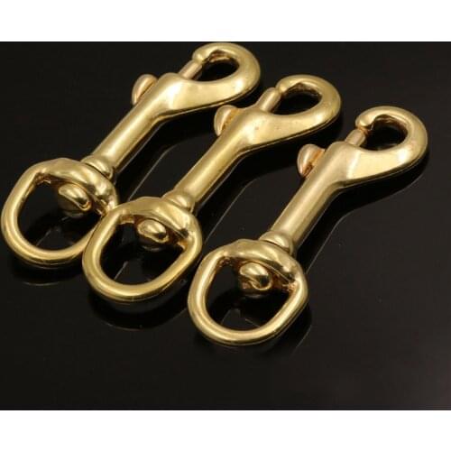 1pcs Solid Brass Swivel Bolt Snap Hook Swivel Eye Trigger Clasps for Leather Craft Bag Pet Dog Rope Leash Clips