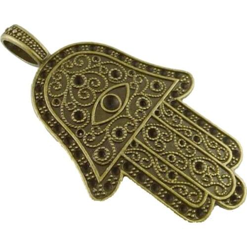 1pc 12354 Antique Bronze Zinc Alloy Hamsa Hand Charms Pendants DIY Jewelry Findings Accessories Wholesale