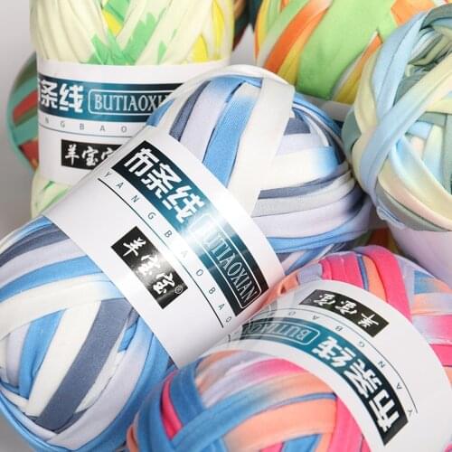 100g/Ball Home Colourful Cloth Yarn DIY Crochet Carpets Yarn Cotton Wool Knitting Paragraph hand-knitted Thick Knit Basket 2cm
