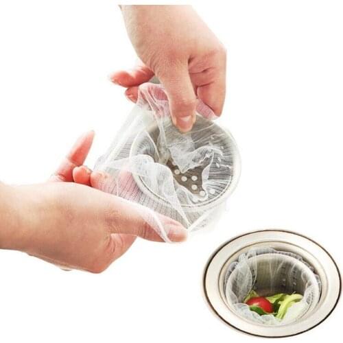 100Pcs Sink Strainer Filter Net Bag Disposable Mesh Strainer Draining Bags Prevent The Sink From Clogging for Kitchen Bathroom