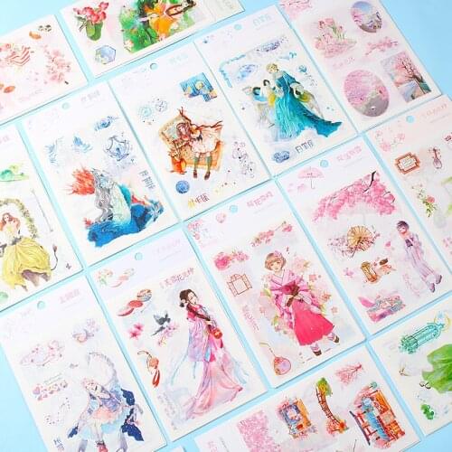 6/Pack Creative Twelve Constellations Cherry Cartoon Handbook Sticker Diy Laptop Frame Decorative Sticker