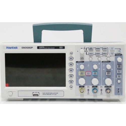 Free shipping Hantek DSO5202P Digital storage oscilloscope 200MHz 2Channels 1GSa/s 7'' TFT LCD