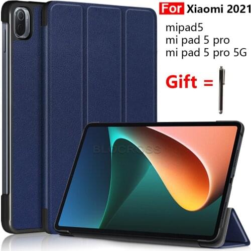For Xiaomin Mi pad 5 Pro 5G 11 inch 2021 Tablet Case for Xiaomin Mipad 5 2021 Case Cover Auto Sleep/Wake Magnetic Coque with Pen