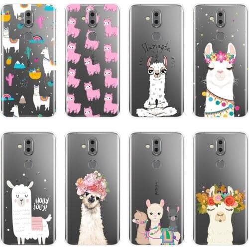 TPU Back Cover For Nokia 7.1 6.1 5.1 3.1 2.1 Soft Silicone Kawaii Cute Alpaca Case For Nokia 2.1 3.1 5.1 6.1 7.1 Plus Phone Case